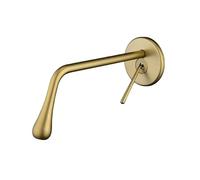 GGYTMQL Robinet de bain de bain mural mélangeur de bassin en laiton massif robinet noir conception de drop décoration de vie élégante robinet de l'hôtel de salle de bain (SLT105-F)