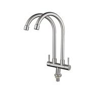 GGYTMQL Robinet de cuisine à double sortie en acier inoxydable 304 Robinet d'évier rotatif (A)