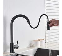 GGYTMQL Robinet de Cuisine Intelligente, robinets de capteur de Traction Noire Mat, Swivel Grue à Deux Bouts d'eau de Sortie, Nickel Sens (Sense en Or brossé)