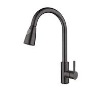 GGYTMQL Robinet de cuisine robinet noir 304 en acier inoxydable Pull robinet de cuisine Basin de légumes