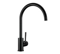 GGYTMQL Robinet de cuisine simple en cuivre noir mat avec poignée unique et robinet d'eau froide