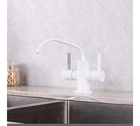 GGYTMQL Robinet de Filtre à fenêtre Ouverte, 304 en Acier Inoxydable, Eau Potable, col en Cygne, Double Effluent à Double poignée, évier de Cuisine, Robinet filtrant 1/4 "ou 1/2" -Gold