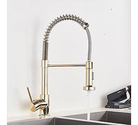 GGYTMQL Robinet de lavabo de lavabo, Robinet de Salle de Bain en Or de Luxe 3 pcs, 2 poignées de Bain mélangeur à Domicile Boucheur de Baignoire de beauté, Or (Nickel brossé)