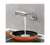 GGYTMQL Robinet de remplissage de casserole répandu, robinet de pliage pliant de pliage à pliage en laiton de cuisine commerciale murale,
