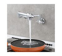 GGYTMQL Robinet de remplissage de casserole répandu, robinet de pliage pliant de pliage à pliage en laiton de cuisine commerciale murale,