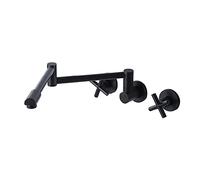 GGYTMQL Robinet de remplissage de pot industriel pliable 360 ° Rotation de cuisine robinet mural monture en laiton robinet de chariot de cuisine froide et chaude robinet de cuisine 2 manchette de