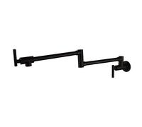 GGYTMQL Robinet de remplissage en pot Mur monte en laiton robinet pliant pliant extensible double joint de cuisine robinet de cuisine double simple mixeur de cuisine froide, noir