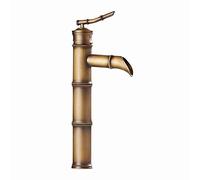 GGYTMQL Robinet de robinet de mixage zedaro, chromée en laiton brossé Bamboo Kitchen Fuller Faucet High Spout Full Copper Basin Basin mélangeur Robinet de lavabo