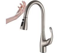 GGYTMQL Robinet d'évier de Cuisine pour la Ferme de Bar Commercial, Laiton Sort Smart Capteur Touch Capteur de Cuisine Tapée d'eau de Cuisine, lavabo Colure à Froid Chaud Crane, Douche et