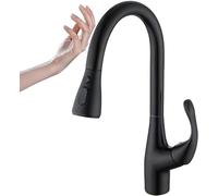 GGYTMQL Robinet d'évier de Cuisine pour la Ferme de Bar Commercial, Laiton Sort Smart Capteur Touch Capteur de Cuisine Tapée d'eau de Cuisine, lavabo Colure à Froid Chaud Crane, Douche et