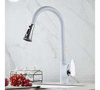 GGYTMQL Robinet d'évier de cuisine pour la ferme de bar commerciale, cuisine pivotante Romovable Black Tirez vers le bas du mélange d'économiseur d'eau, robinets robinet à eau