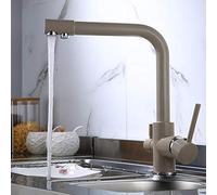 GGYTMQL Robinet d'évier de cuisine pour la ferme de bar commerciale, filtre robinets de cuisine, cuivre noir 360 Tap d'évier de rotation, avec caractéristique de purification de l'eau,