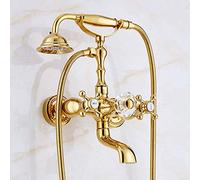 GGYTMQL Robinets de baignoire Luxury Gold Brass Brouble Bathroom robinet Batch Tap Murd Mothed douche Kit Kit de douche