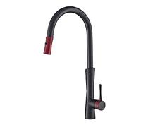 GGYTMQL Robinets de bassin noir mélangeur de bassin de bain robinet navire de salle de bain lavabo à eau mélangeur à eau appuyer sur le mélangeur d'eau chaude et à eau froide en or rose (or rose)