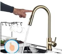 GGYTMQL Robinets de Cuisine Champagne Bronze Gold Capteur de Cuisine robinets de Cuisine Tactile mélange de robinets à Robinet Tactile Smart Kitchen Taps Offre Efficace