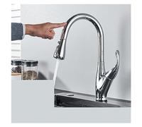 GGYTMQL Robinets de cuisine en or broussés Contrôle de robinet inductif Smart Touch Faucet Kitcheur Cuisine Black White Kitchen Faucets (Color-Sensor-White)