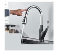 GGYTMQL Robinets de cuisine en or broussés Contrôle de robinet inductif Smart Touch Faucet Kitcheur Cuisine Black White Kitchen Faucets (Color-Sensor-White)