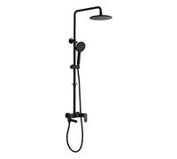 GGYTMQL Robinets de douche en laiton noir pour salle de bain - Pomme de douche ronde à fixation murale
