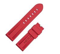 GGYTMQL Rubber Fluorine 22 mm 24 mm Band de montre en silicone Watch Band Panerai Watch Strap (Couleur: Blue Silv Boucle, taille: 24 mm)
