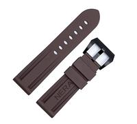 GGYTMQL Rubber Fluorine 22 mm 24 mm Band de montre en silicone Watch Band Panerai Watch Strap (Couleur: Blue Silv Boucle, taille: 24 mm)