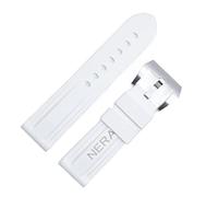 GGYTMQL Rubber Fluorine 22 mm 24 mm Band de montre en silicone Watch Band Panerai Watch Strap (Couleur: Blue Silv Boucle, taille: 24 mm)