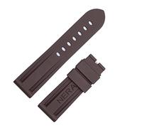 GGYTMQL Rubber Fluorine 22 mm 24 mm Band de montre en silicone Watch Band Panerai Watch Strap (Couleur: Blue Silv Boucle, taille: 24 mm)