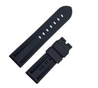GGYTMQL Rubber Fluorine 22 mm 24 mm Band de montre en silicone Watch Band Panerai Watch Strap (Couleur: Blue Silv Boucle, taille: 24 mm)
