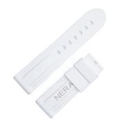 GGYTMQL Rubber Fluorine 22 mm 24 mm Band de montre en silicone Watch Band Panerai Watch Strap (Couleur: Blue Silv Boucle, taille: 24 mm)