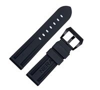 GGYTMQL Rubber Fluorine 22 mm 24 mm Band de montre en silicone Watch Band Panerai Watch Strap (Couleur: Blue Silv Boucle, taille: 24 mm)