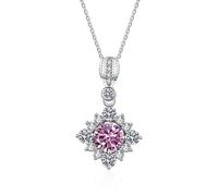 GGYTMQL S bijoux 1 ct VVS Collier de diamant Moisanite pour le pendentif carré des femmes