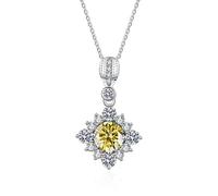 GGYTMQL S bijoux 1 ct VVS Collier de diamant Moisanite pour le pendentif carré des femmes