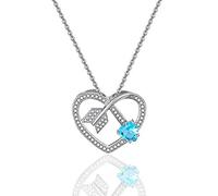 GGYTMQL S925 Collier d'amour Femelle en forme de cœur Clavicule Micro-alimentaire Zircon Arrow Wear Heart Boutique Collier