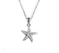 GGYTMQL S925 Collier de carrosserie Entier Perle Flash Diamant étoile de mer Collier de la clavicule de Femme Collier de Style Froid Simple