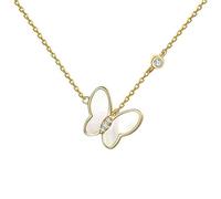 GGYTMQL S925 Collier Femelle Perle Blanche Polyvalente coquillant Le Papillon de Papillon