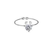 GGYTMQL S925 Elk Zircon Open Dinger Rings, femmes Anneaux ajustés à la mode ACCESSOIRES DE JIANIES SPORTY CASSURES, Cadeaux pour petite amie
