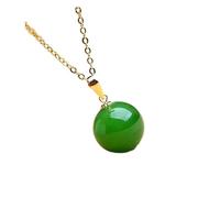 GGYTMQL S925 Silver Natural Hetian Jade Ball Pendant Positif Positive Green Green Femmes Collier Chain de chaîne (Couleur des gemmes: Pendant)