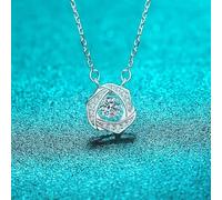 GGYTMQL S925 Solide 0,3ct Pendant Moisanite Pendant pour les femmes Collier de coeur battant scintillante Diamond simulé