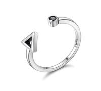 GGYTMQL S925 Triangle géométrique Round Triangle ouverts Anneaux de doigt, anneaux réglables ACCESSOIRES DE JIANIES SPORTY CASSURY, Cadeaux pour petite amie