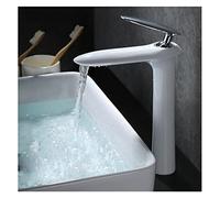 GGYTMQL Salle de Bain Blanche et Or Salle de Bain Chaude et Froid Salle de Salle de Bain lavabo Basin Basin Tap Lavabo (Chrome Long)