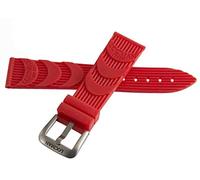 GGYTMQL Sangle de bande de montre en caoutchouc rouge de 24 mm de Locman avec boucle argentée