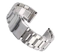 GGYTMQL Sangle de montre 18/20/22/24 mm Bandle de montre à liaison solide en argent Bracelet de remplacement en acier inoxydable Bracelet Bands de montre réglable