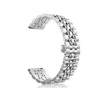 GGYTMQL Sangle de Montre adaptée à la Sangle de Bracelet en métal de Montre Intelligente, adaptée à 20 mm, 22 mm Brotte en Acier Inoxydable Interchangeable / 20 mm/Argent Noir