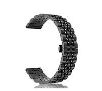 GGYTMQL Sangle de Montre adaptée à la Sangle de Bracelet en métal de Montre Intelligente, adaptée à 20 mm, 22 mm Brotte en Acier Inoxydable Interchangeable / 20 mm/Argent Noir