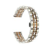 GGYTMQL Sangle de Montre adaptée à la Sangle de Bracelet en métal de Montre Intelligente, adaptée à 20 mm, 22 mm Brotte en Acier Inoxydable Interchangeable / 20 mm/Argent Noir