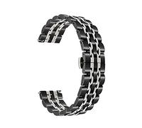 GGYTMQL Sangle de Montre adaptée à la Sangle de Bracelet en métal de Montre Intelligente, adaptée à 20 mm, 22 mm Brotte en Acier Inoxydable Interchangeable / 20 mm/Argent Noir