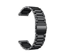 GGYTMQL Sangle de Montre adaptée à la Sangle de Bracelet en métal de Montre Intelligente, adaptée à 20 mm, 22 mm Brotte en Acier Inoxydable Interchangeable / 20 mm/Argent Noir
