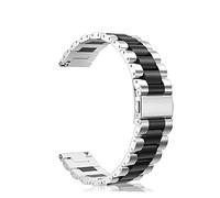 GGYTMQL Sangle de Montre adaptée à la Sangle de Bracelet en métal de Montre Intelligente, adaptée à 20 mm, 22 mm Brotte en Acier Inoxydable Interchangeable / 20 mm/Argent Noir