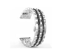 GGYTMQL Sangle de Montre adaptée à la Sangle de Bracelet en métal de Montre Intelligente, adaptée à 20 mm, 22 mm Brotte en Acier Inoxydable Interchangeable / 20 mm/Argent Noir