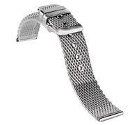 GGYTMQL Sangle de montre argent 20 mm / 22 mm / 24 mm en acier inoxydable Bande de montre bracelet Bracelet de remplacement de boucle de boucle