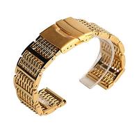 GGYTMQL Sangle de montre, bandes de montre en acier inoxydable 20/22 / 24 mm Silver/Black/Gol Pliage Ferm Watch Stracles de montre + 2 barres de printemps Bracelet